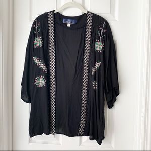 Stitch patterned kimono